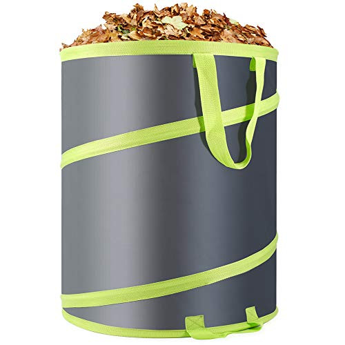 Hortem 30 Gallon Leaf Bags Reusable- Collapsible Garden Bag, Pop Up Trash Can, Durable Yard Waste Bag for Gardening, Home or Camping