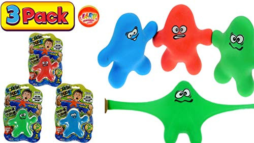 JA-RU Stretchy Toy Monster Dude Squish and Pull Toys (3 Pack Bulk) Stress Toys for Kids and Adults, Party Favor - Stretch Toys for Boys and Girls Item #3410-3p