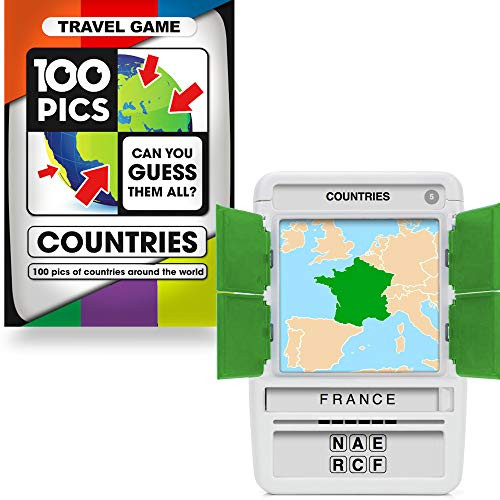 100 PICS Countries of The World Quiz Travel Game - Educational Family Flash Card Puzzle Games for Kids and Adults