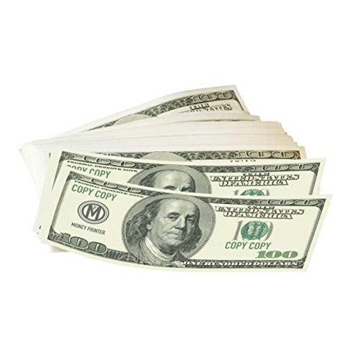Money Printer, 100 Dollar Bills Prop Money, Premium Quality Play Money, Pack of 100 Bills, Copy