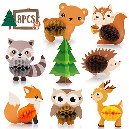 8 PCS Woodland Animals Honeycomb Centerpieces Woodland Creature 3D Table Decorations for Woodland Baby Shower Birthday Party Decorations Supplies 8 PCS Woodland Animals Honeycomb Centerpieces Woodland Creature 3D Table Decorations for Woodland Baby Shower Birthday Party Decorations Supplies