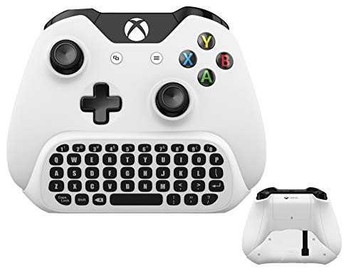 Wireless Keyboard ChatPad for Microsoft Xbox One S Keyboard White with USB Receiver with Audio/Headset Jack for Xbox One Elite & Slim Controller