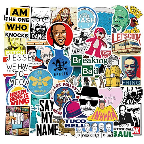Breaking Bad TV Show Fans Theme Stickers Laptop Stickers Waterproof Skateboard Snowboard Car Bicycle Luggage Decal 50pcs Pack (Breaking Bad)