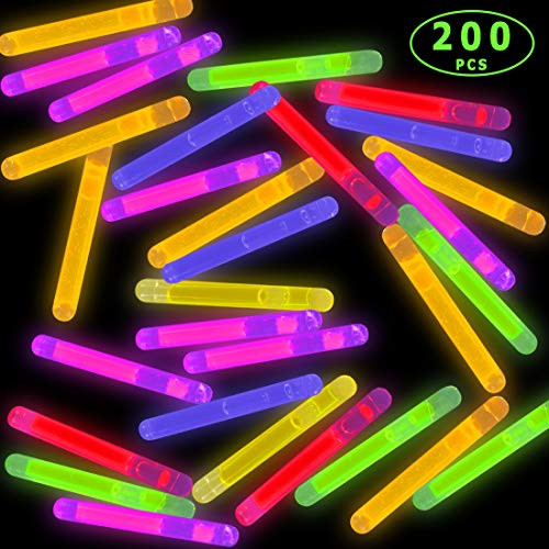 Max Fun 200pcs Mini Glow Sticks Bulk with 6 Colors for Glow Party Favors, Glow Easter Egg, Kids Glow-in-The-Dark, Easter Basket Stuffers Fillers Gift, Easter Eggs Hunt Game and Easter Party Favors Decorations