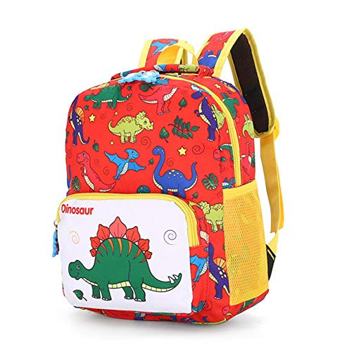 TeMan Kids Toddler Preschool Travel Backpack Kindergarten Cute Cartoon Schoolbag Backpack Dinosaur Red Backpack Bookbag For Girls Boys