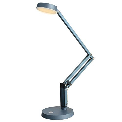 LED Desk Lamp Dimmable Daylight Bright Adjustable Arm Goose Neck Architect Table Lamp Eye-Caring Touch Control Reading Lamps for Office Work Reading Study (Blue)