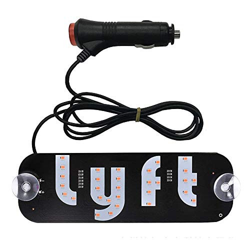 DONJON Lyft Lights,LED Light Sign Logo,Lyft Flashing Hook on Car Window with DC12V Car Charger Inverter for Rideshare Driver Lyft Light up Sign (Lyft-Pink)