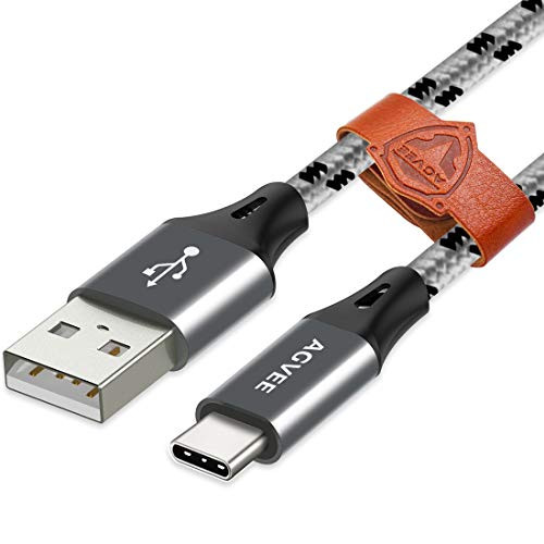 Agvee 3A Fast USB-C Charger Cable [4 Pack 3.6ft] Braided USBC Charging Type-C Cord for Samsung Galaxy [S9,S8] [Note 9 8] [A10e, A20, A20e, A30, A40, A50, A60, A70, A80, A90] Gray
