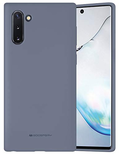 Goospery Liquid Silicone Case for Samsung Galaxy Note 10 (2019) Jelly Rubber Bumper Case with Soft Microfiber Lining (Lavender Gray) NT10-SLC-LGRY