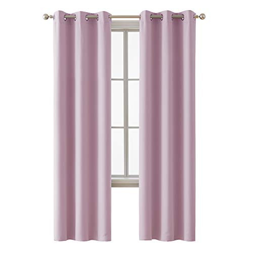 Deconovo Grommet Room Darkening Thermal Insulated Blackout Curtains Window Panels for Bedroom Width 38 Inch by Length 84 Inch Lavender 2 Curtain Panels