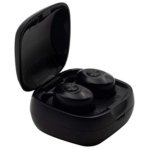 Wireless Earbuds, Bluetooth Earbuds, Noise Cancellation Earbuds, Earphones Wireless Headphones, TWS, Colorful Earbuds, in-Ear Headphones with Charging Case, Microphone, Silicon Ear Caps (Black)