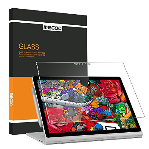 MEGOO Screen Protector for Surface Book 15 Inch, HD Tempered Glass/Anti-Scratch/Rounded Edges, Also Compatible for Microsoft Surface Book 2 (2018 Released)