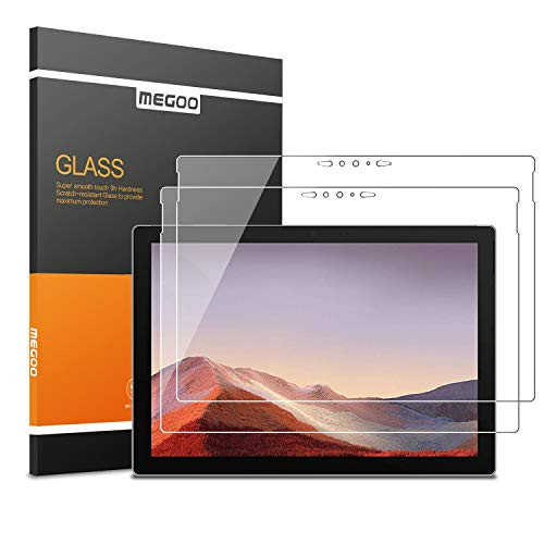 [2 Pack] MEGOO Screen Protector for New Surface Pro 7, Ultra Clear/High Response/Tempered Glass, Compatible for Microsoft Surface Pro 7 12.3 Inch (2019 Release)