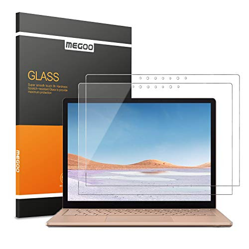 [2 Pack] MEGOO Tempered Glass Screen Protector for Microsoft Surface Laptop 3 (15 inch), Easy Installation, 2.5D Round, High Transparency Screen Protector
