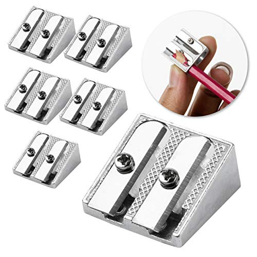 Mr. Pen- Pencil Sharpener, Sharpener, Pack of 6, Metal Pencil Sharpener, Pencil Sharpener Manual, 2 Holes, Pencil Sharpener for Kids, Pencil Sharpener Handheld, Art Pencil Sharpener, Small Sharpner