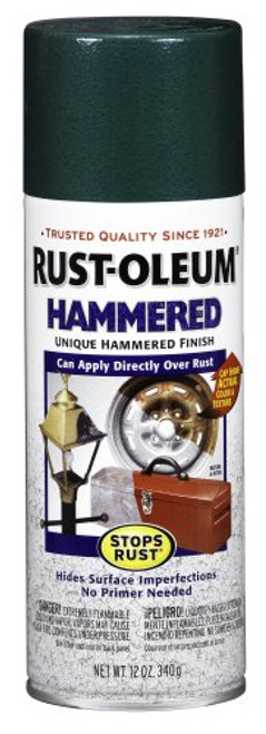 Rust-Oleum 7211830 Hammered Metal Finish Spray, Deep Green, 12-Ounce
