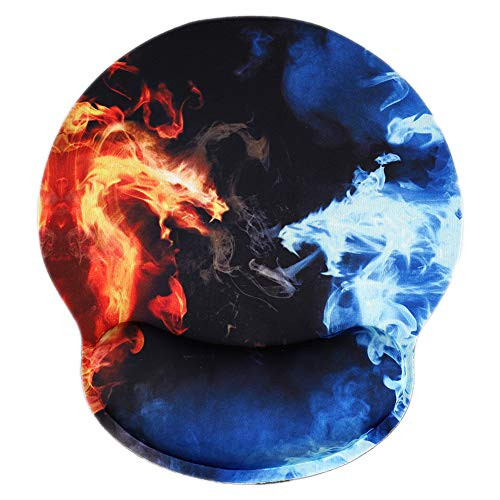 HILUCKI Mouse Pad Ergonomic Mouse Mat with Wrist Support Rest Memory Foam Computer Mouse Pad with Nonslip Rubber Base for Home, Office, Laptop, Gaming (MB-046)