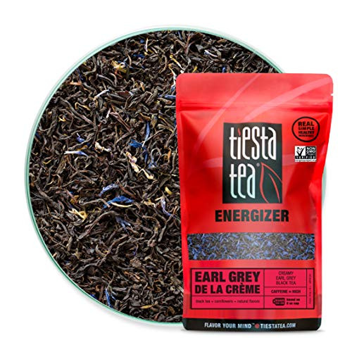 Tiesta Tea | Earl Grey de la Cr?, Loose Leaf Creamy Earl Grey Black Tea | Vanilla and Blue Mallow Notes | All Natural, High Caffeine | 16oz Bulk Bag - 200 Cups | Vanilla Earl Grey Tea