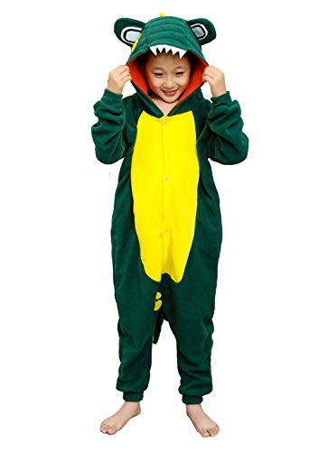 Kids Animal Onesie Green Crocodile Pajamas Cute Chrismas Cosplay Costume for Boys and Girls