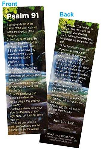 Psalm 91 - The Lord is My Refuge | Pack of 50 | Bookmarks About Protection for First Responders, Policemen, Firefighters, EMS Paramedics, Military, National Guard |