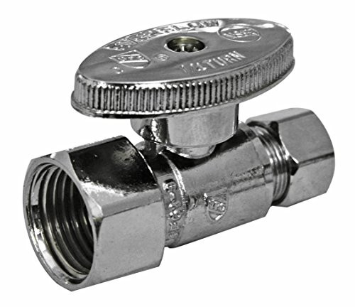 Everflow Supplies 82112PR-NL Premium Lead Free 1/2-Inch FIP x 3/8-Inch OD Compression Quarter Turn Straight Stop Valve