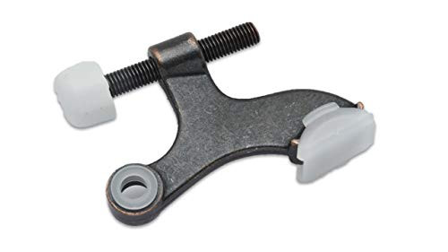 QCAA Hinge Pin Door Stopper, Zinc Die Cast, Oil Rubbed Bronze, with White Rubber Bumper Tip, 2 Pack