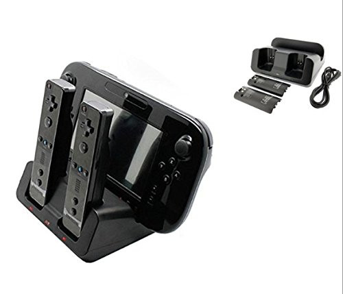 eLUUGIE 3 in 1 Charger Dock Charging Station Base for Wii U gamepad charger stand wii u gamepad charger cradle WII U Gamepad Power Stand wii u charging dock