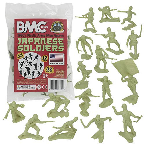 BMC Classic Marx Japanese Plastic Army Men - Green 32pc WW2 Soldier Figures