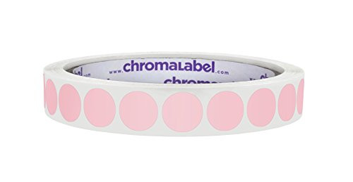 ChromaLabel 1/2 Inch Round Permanent Color-Code Dot Stickers, 1000 Labels per Roll, Pink