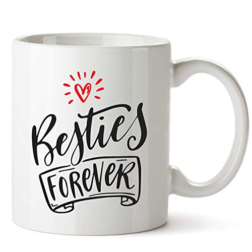 Besties Forever Coffee Mug for Best-Friend - Birthday Gifts for Best Friend Woman, Best Friends Female, Sister - Cute Coffee Cup Gift Ideas for Bestfriend, BFF, Sisters - Friendship Gifts for Women