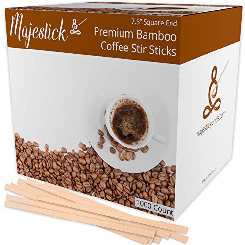 Bamboo Wooden Coffee Stir Sticks By Majestick Goods | Eco-Friendly Wooden Coffee Stirrers | Premium Wood Stirring Stick Drink Stirrer 1000/Box (5.5)