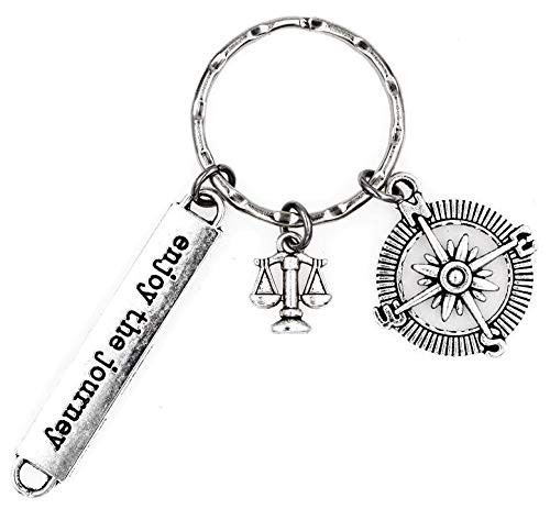It's All About...You! Enjoy The Journey Compass Scales Keychain 1J