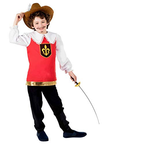 Kids Musketeer Costume Childrens Historical Soldier Uniform Outfit - Medium