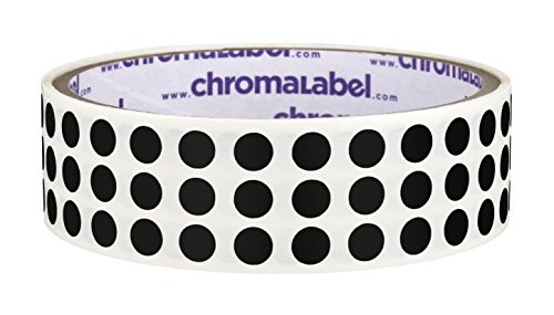 ChromaLabel 1/4 Inch Round Permanent Color-Code Dot Stickers, 1000 per Roll, Black