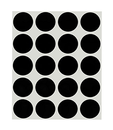 ChromaLabel 1 Inch Round Removable Color-Code Dot Stickers, 1000 Pack, 20 Labels per Sheet, Black