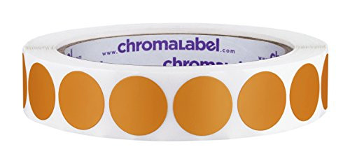 ChromaLabel 3/4 Inch Round Permanent Color-Code Dot Stickers, 1000 per Roll, Metallic Bronze