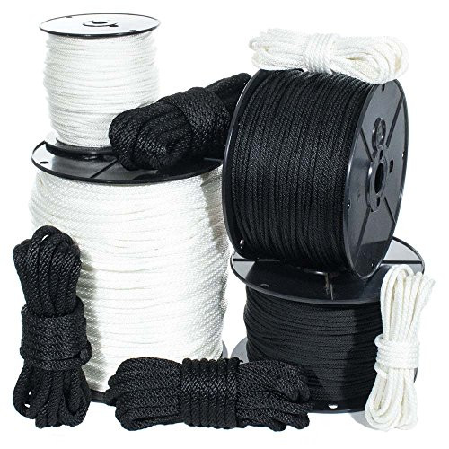 Golberg Solid Braid Nylon Rope - (Black, 1/4 Inch x 100 Feet)