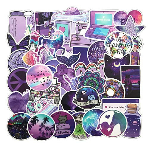 Decal Stickers,Meet Holiday Stranger Things Movie Stickers Laptop Sticker Waterproof Vinyl Stickers for Teens Girls Water Bottles Hydroflasks Skateboard Luggage (Purple Vsco Stickers)