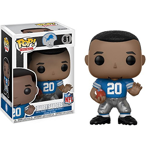 Funko Barry Sanders [Lions Home]: NFL Legends x POP! Football Vinyl Figure & 1 PET Plastic Graphical Protector Bundle [#081 / 20196 - B]