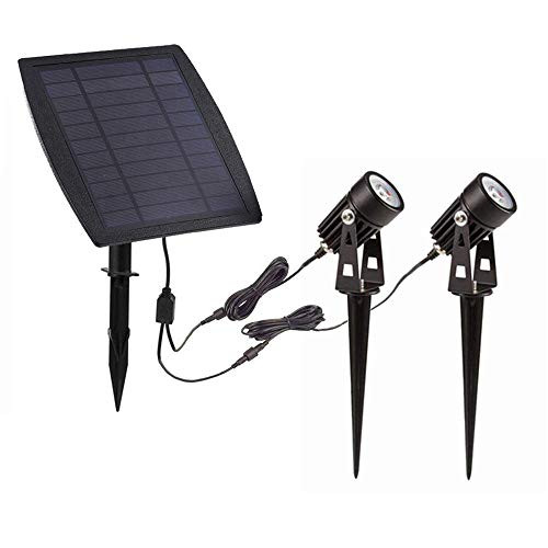 AHSELLUS LED Solar Spotlights 3W Powered Landscape Lights Outdoor Spotlights Low Voltage IP65 Waterproof 9.8 Foot Cable Auto On / Off for Outdoor Garden Yard Landscape Downlight