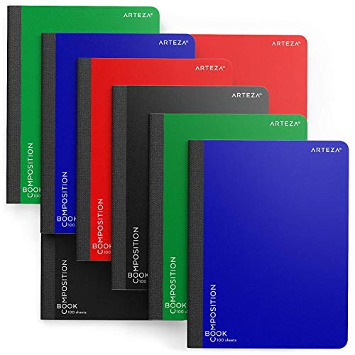 Arteza Composition Notebooks College Ruled, 9.75x7.5-inch, 800 Sheets, Bulk Pack of 8, Double Sided for Students, College Classes, Schoolwork, Studying and Taking Notes