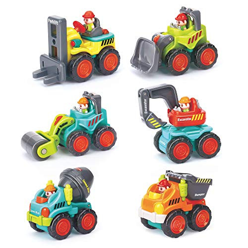 6 Pieces Construction Vehicles Toy Trucks Set - Bulldozer, Cement Mixer, Dumper, Forklift, Excavator and Road Roller for Your Little Contractor - Push and Go Sliding Toys for Toddlers 18m+ 6 Pieces Construction Vehicles Toy Trucks Set - Bulldozer, Cement Mixer, Dumper, Forklift, Excavator and Road Roller for Your Little Contractor - Push and Go Sliding Toys for Toddlers 18m+
