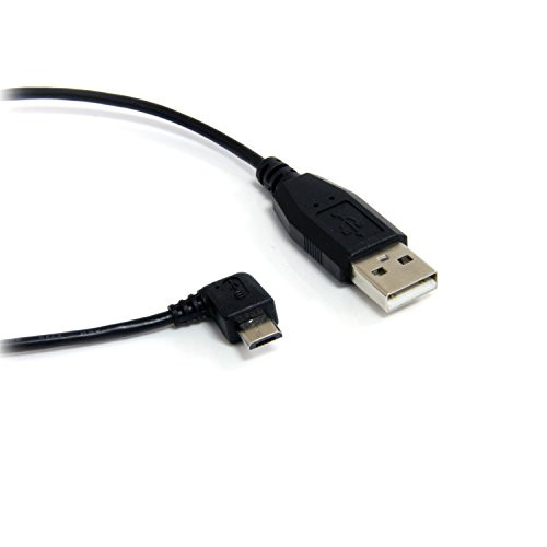 StarTech.com 3 ft / 91cm Micro USB Cable - A to Right Angle Micro B - USB Type A - 90 Degree Micro-USB Type B (M) - Black (UUSBHAUB3RA)