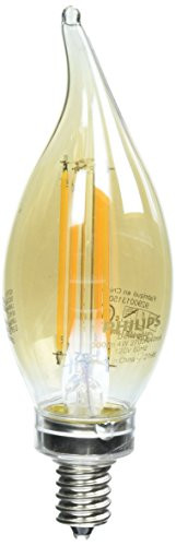 Philips 40W Equivalent Soft White Clear Classic Glass Dimmable B11 LED Bulb with Candelabra Base (3-Pack)