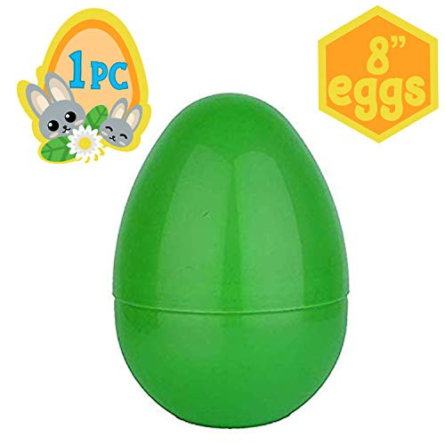 Playoly 1 Green Jumbo Fillable Plastic Easter Egg Hunt Party Supply - 8-Inch Easter Eggs