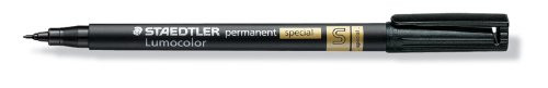 Staedtler Lumocolor Special, Super Fine, Permanent Marker For Coated surfaces and Glass, Black 319 S-9