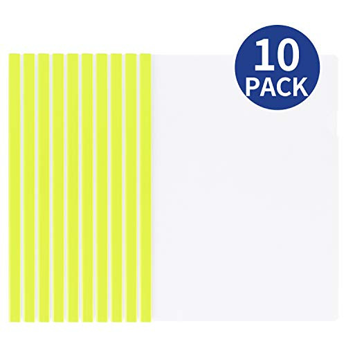 Deli 10 Pack Sliding Bar Clear Report Covers, Transparent Resume Presentation File Folders Organizer Binder for A4 Size Paper, Green