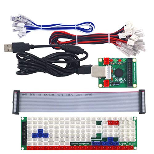 SJ@JXDevelopment Keyboard Encoder Board Game Controller DIY LED KeyboardDevelopment Board Media Music USB Encoder 104 Keys Arcade DIY Kit