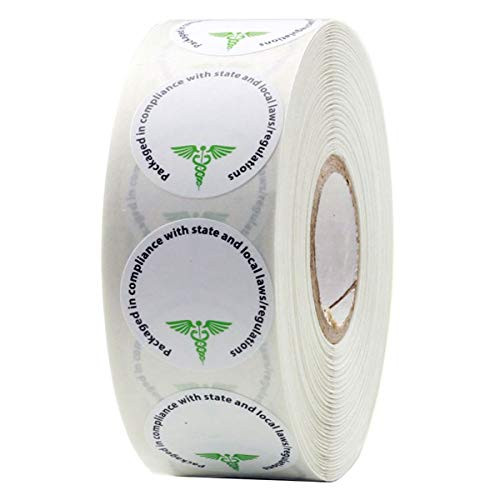 Dragon Chewer Generic Medical Compliant Identification Labels 1" Circle - 1,000 Stickers