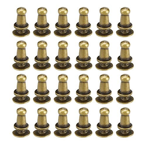 uxcell 4mmx9mm Gift Jewelry Box Single Hole Round Knobs Pull Handles Bronze Tone 24pcs